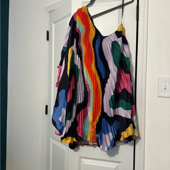 Anthropologie Colorful Wave One-Shoulder Jumpsuit - Picture 2 of 7